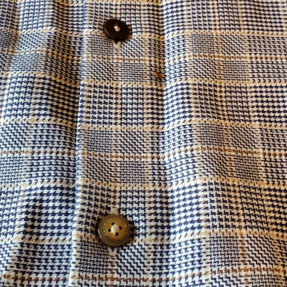 Hart Schaffner Marx Women Button Up Shirt Blue Plaid Long Sleeve Cotton Sz Small - Picture 8 of 12